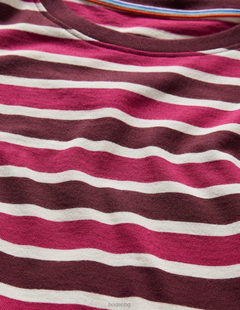 облекло Boden класическа памучна тениска пенелопа розова ивица мъже LL683601