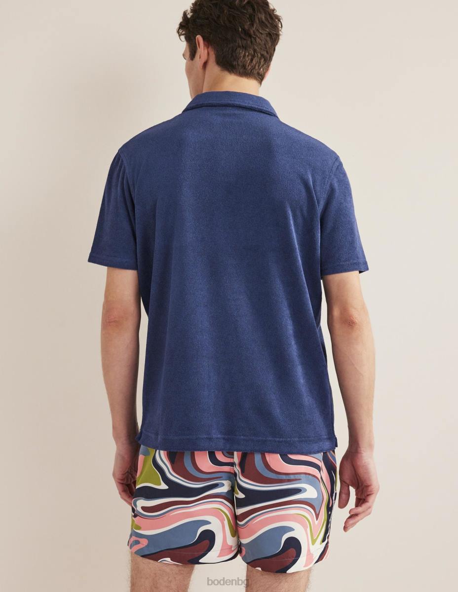 облекло Boden хавлиено поло с отворена яка тъмносин мъже LL683620