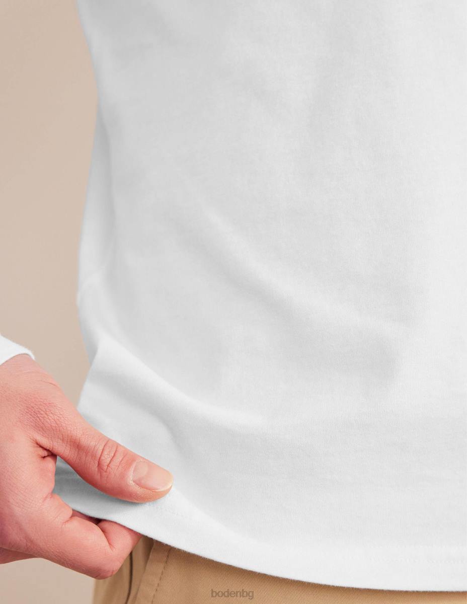 облекло Boden прилепнала тениска с дълъг ръкав бяло мъже LL683638