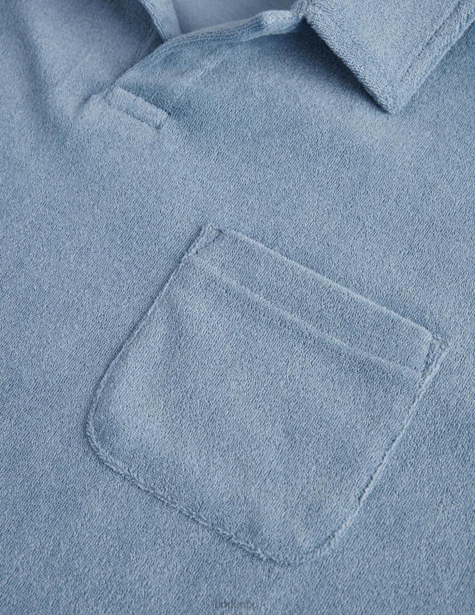 облекло Boden хавлиено поло с отворена яка сини капитани мъже LL683640