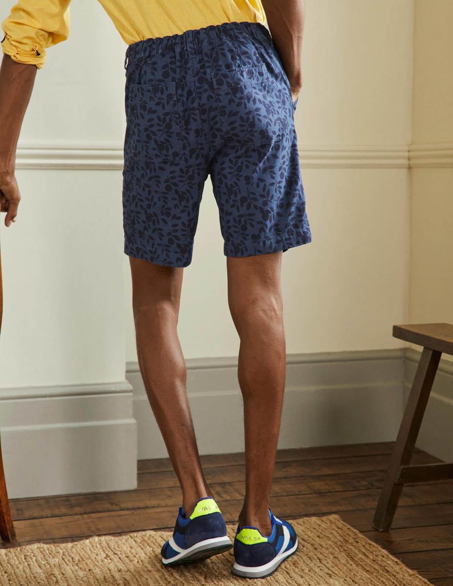 облекло Boden лесни шорти от ленена смес флаг синя зеленина мъже LL683584