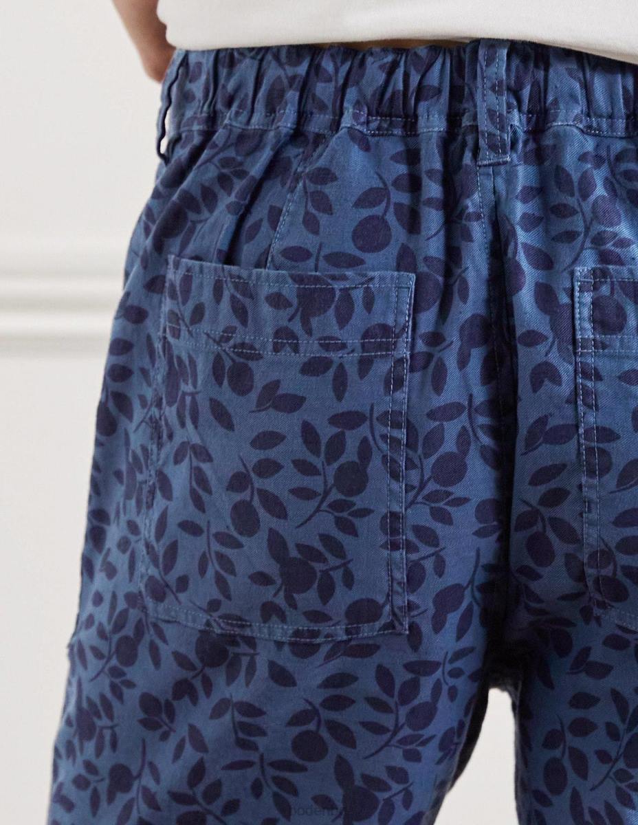 облекло Boden лесни шорти от ленена смес флаг синя зеленина мъже LL683584