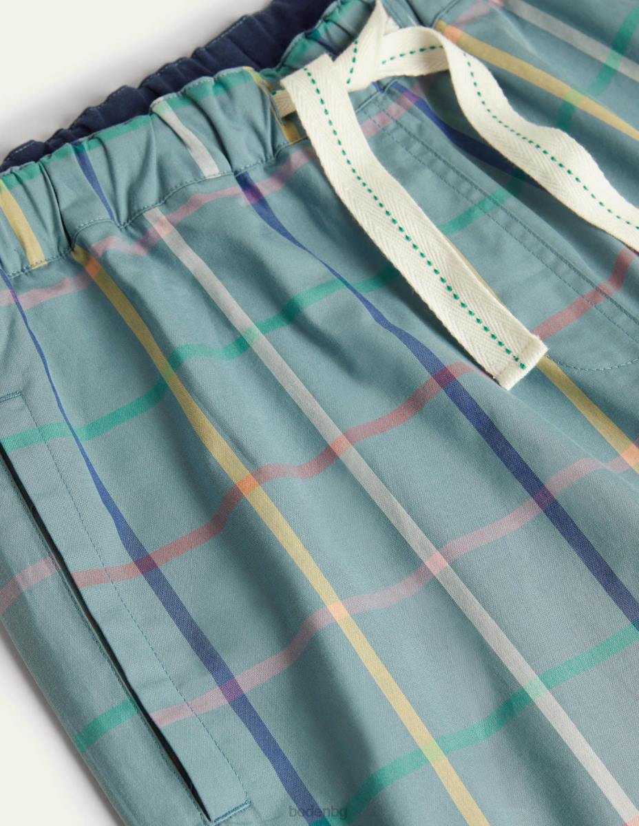 облекло Boden долнище на пижама от памучен поплин storm blue tattershall мъже LL683590