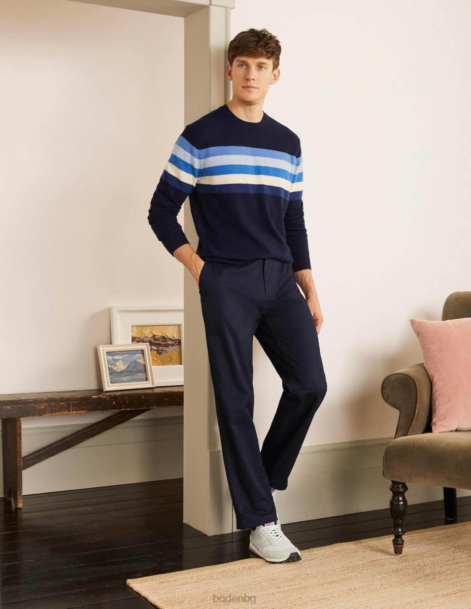 облекло Boden оригинални панталони с прав крачол военноморски флот мъже LL683562