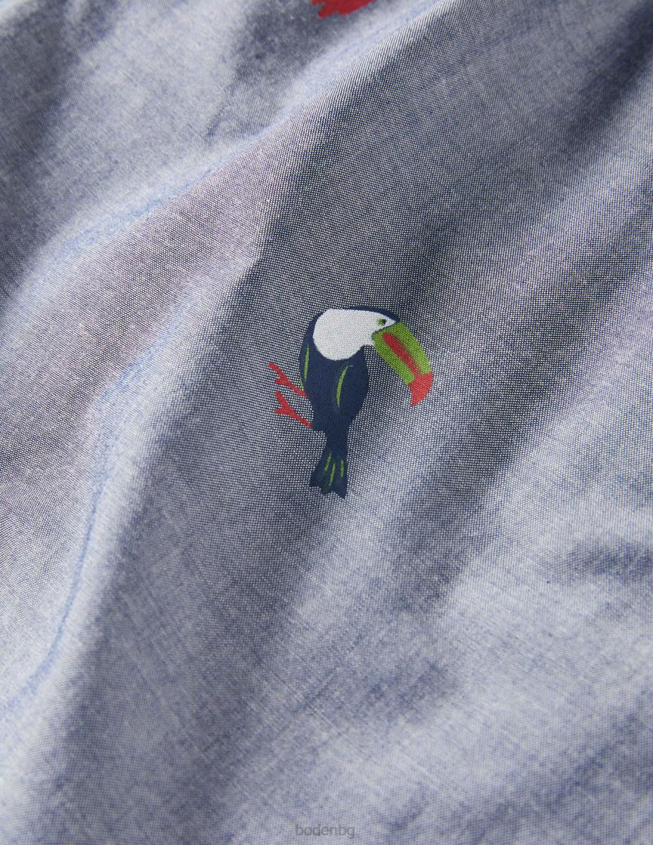 облекло Boden долнище на пижама от памучен поплин тукани от шамбре мъже LL683598