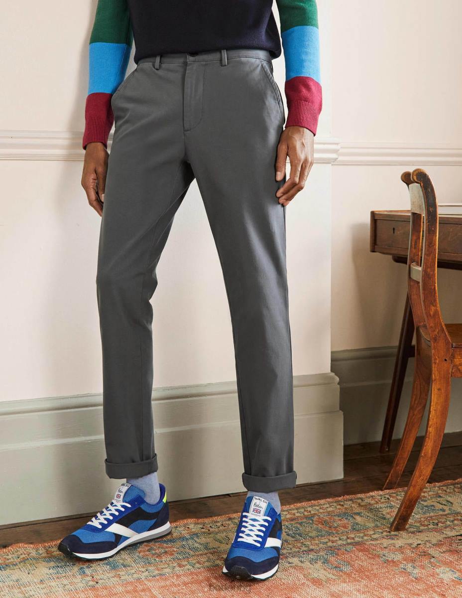 облекло Boden панталони с тънки крака лондонско сиво мъже LL683614