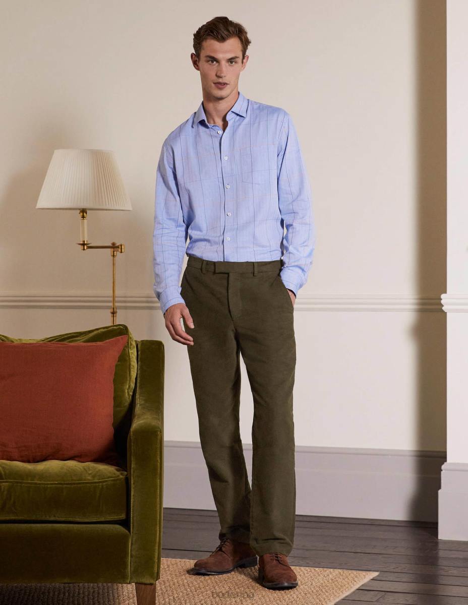 облекло Boden панталони от къртича кожа lothbury маслинено зелено мъже LL683605