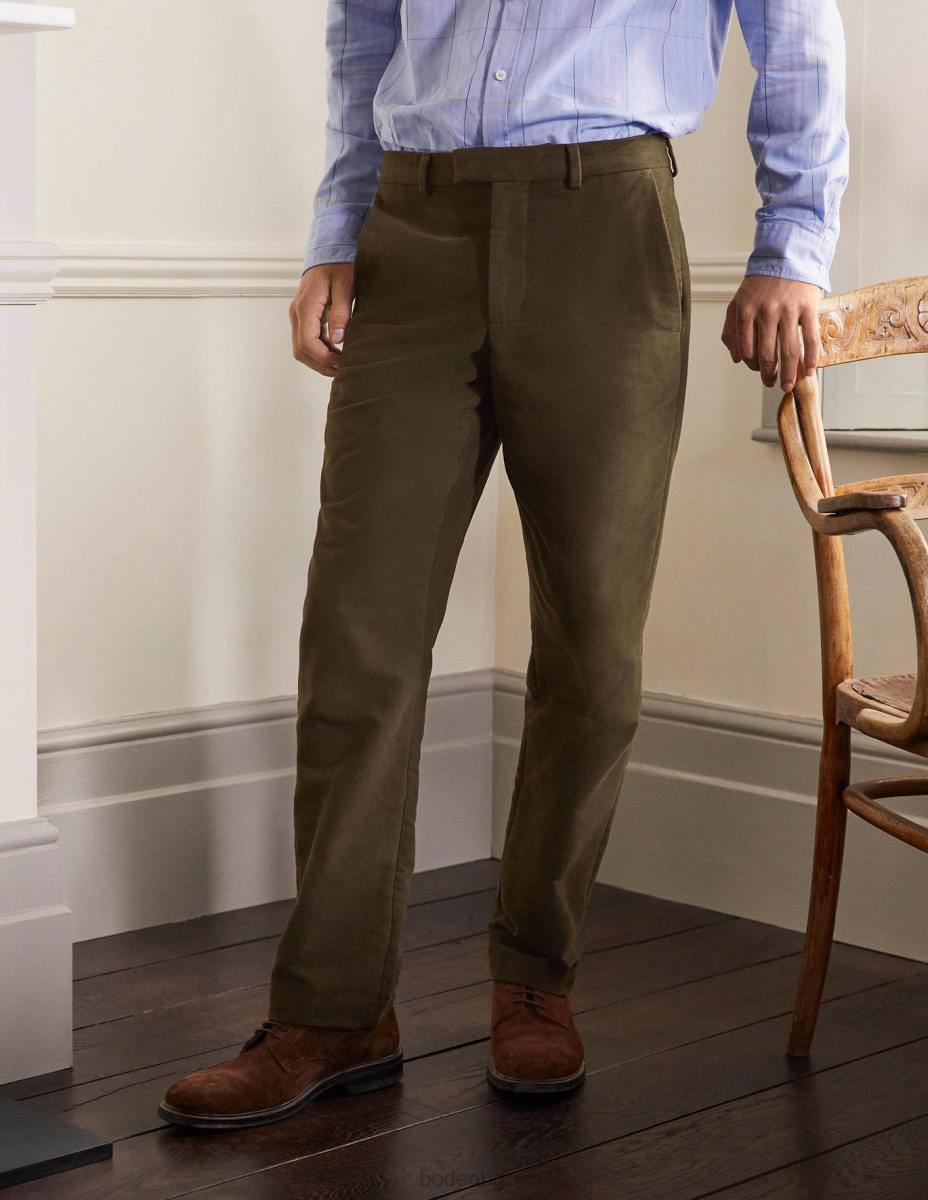 облекло Boden панталони от къртича кожа lothbury маслинено зелено мъже LL683605