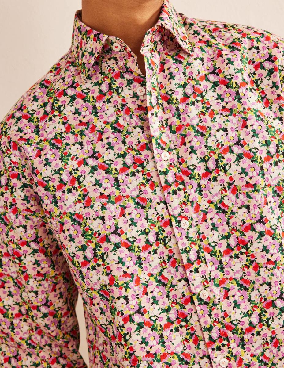 облекло Boden кепър риза с изрязана яка малки рисувани цветя мъже LL683512