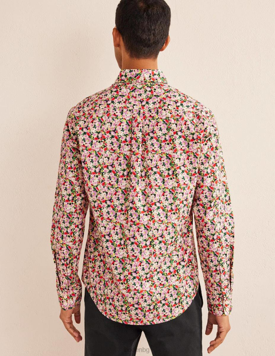 облекло Boden кепър риза с изрязана яка малки рисувани цветя мъже LL683512