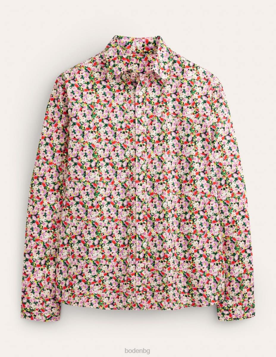 облекло Boden кепър риза с изрязана яка малки рисувани цветя мъже LL683512