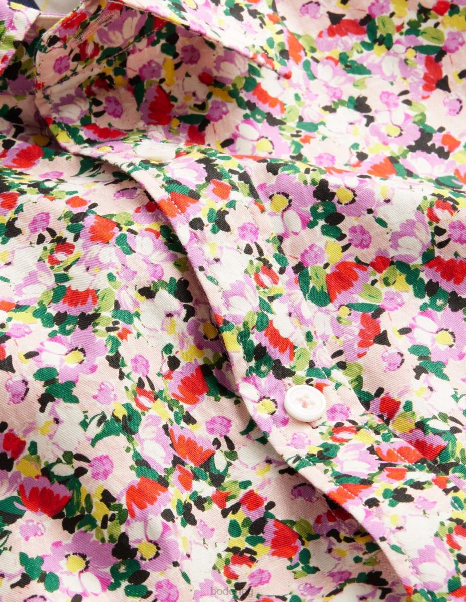 облекло Boden кепър риза с изрязана яка малки рисувани цветя мъже LL683512