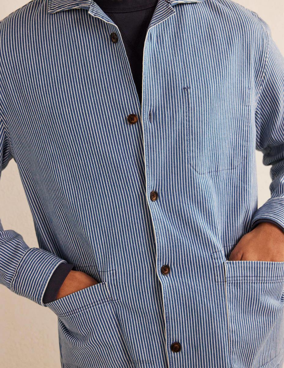 облекло Boden тениска от кепър индиго тиктакане мъже LL683517