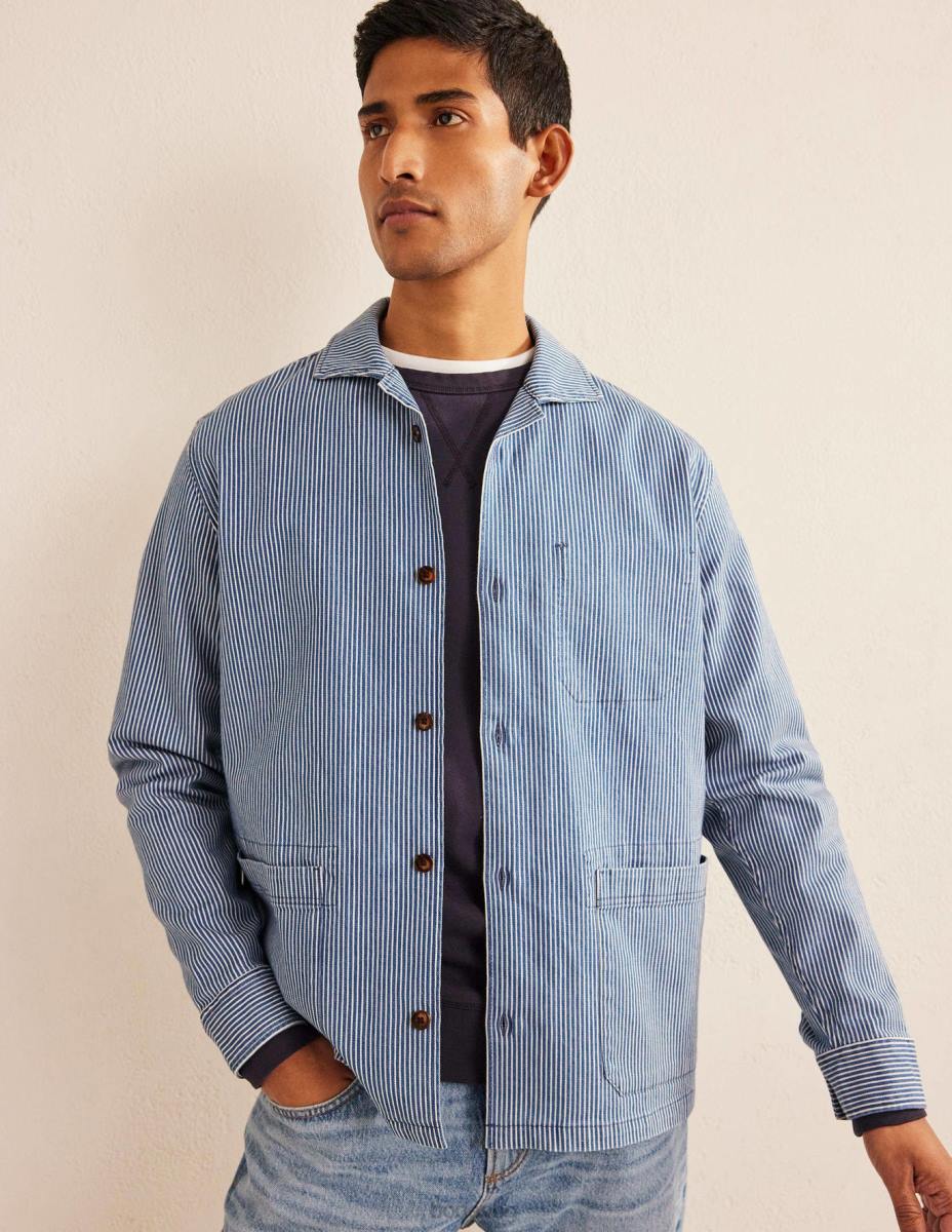 облекло Boden тениска от кепър индиго тиктакане мъже LL683517