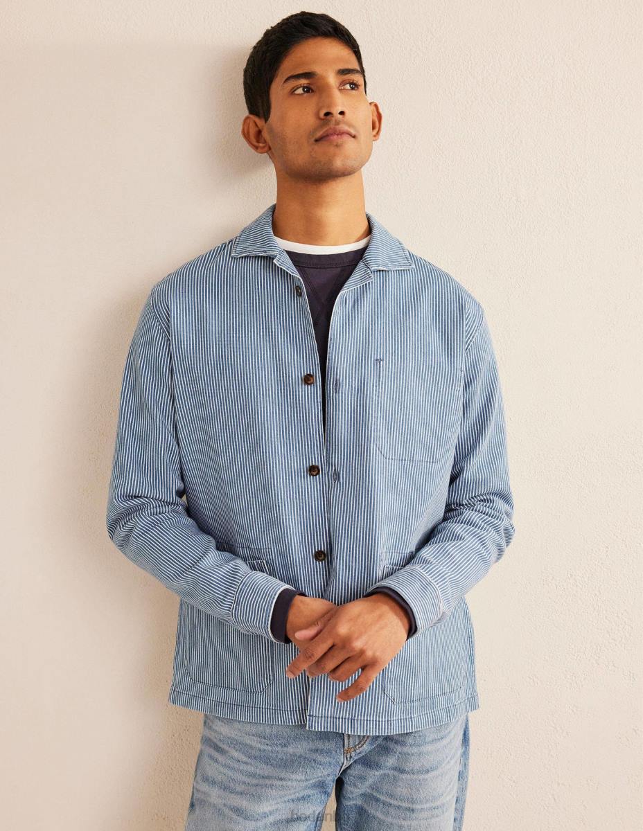 облекло Boden тениска от кепър индиго тиктакане мъже LL683517