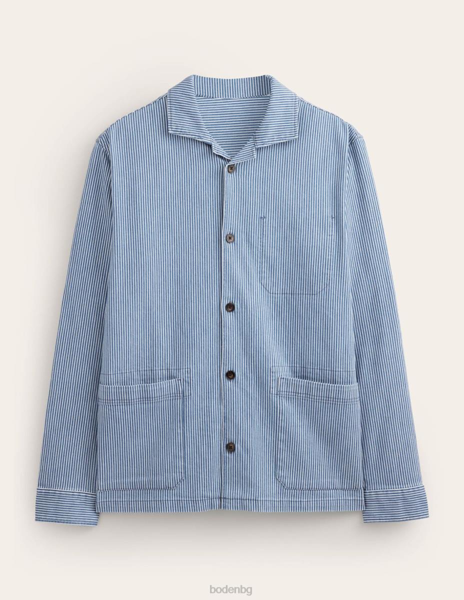 облекло Boden тениска от кепър индиго тиктакане мъже LL683517