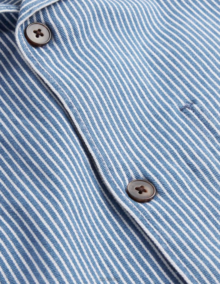 облекло Boden тениска от кепър индиго тиктакане мъже LL683517