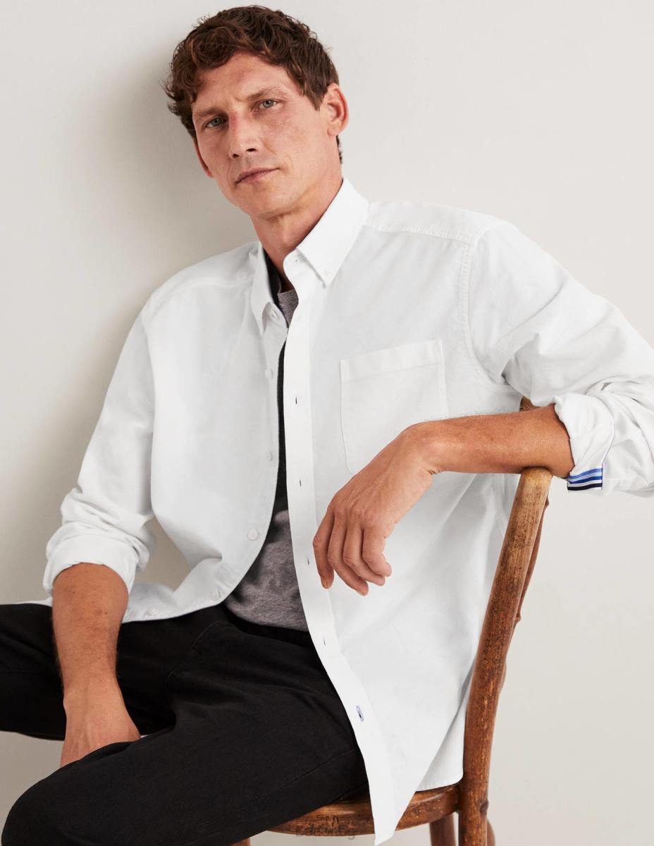 облекло Boden тънка оксфордска риза бяло мъже LL683518