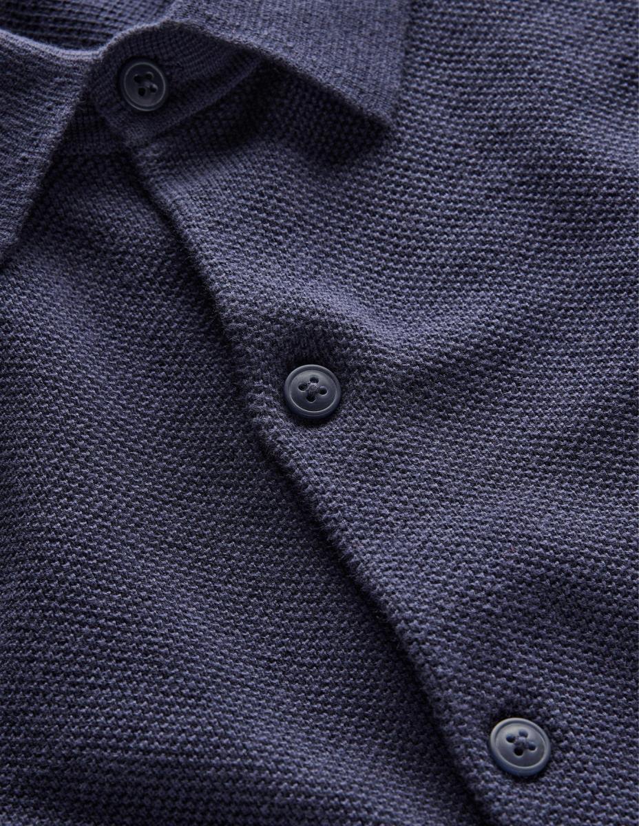 облекло Boden плетена риза с къс ръкав военноморски флот мъже LL683526