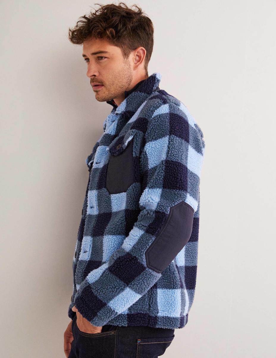 облекло Boden тениска на шерпа син чек мъже LL683592