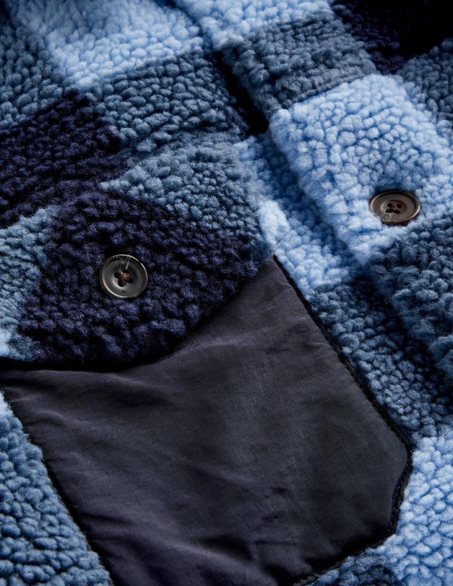 облекло Boden тениска на шерпа син чек мъже LL683592