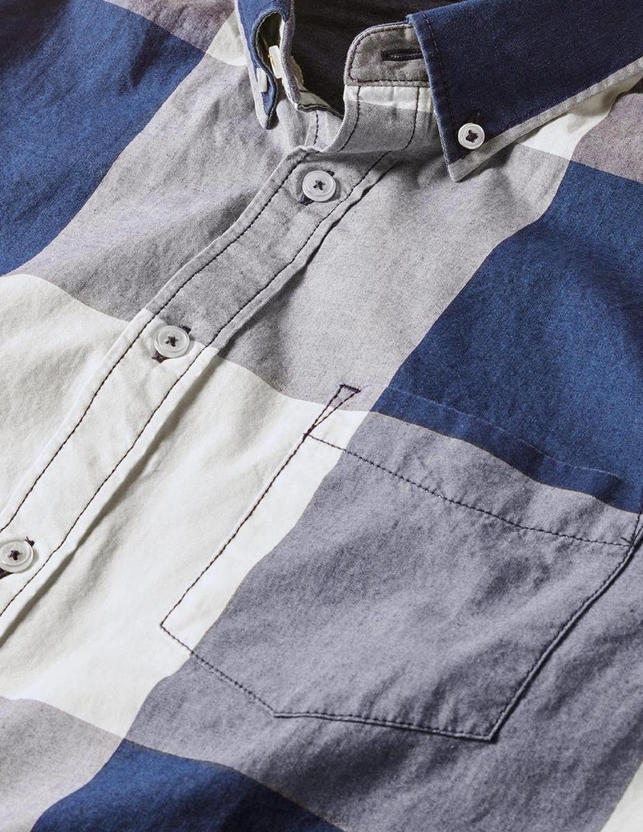 облекло Boden ежедневна карирана риза индиго гингам мъже LL683595