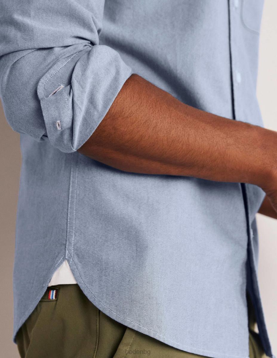 облекло Boden тънка риза с копчета оксфорд синьо мъже LL683603