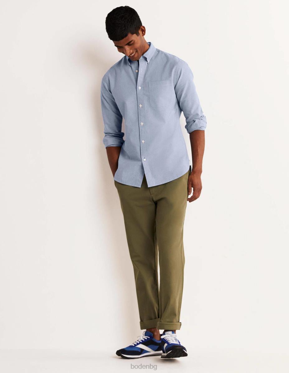 облекло Boden тънка риза с копчета оксфорд синьо мъже LL683603