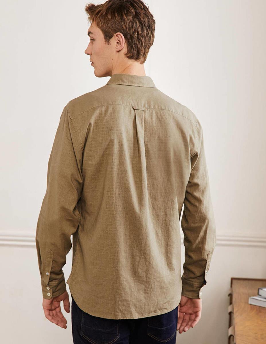 облекло Boden ленена риза с изрязана яка малц мъже LL683611