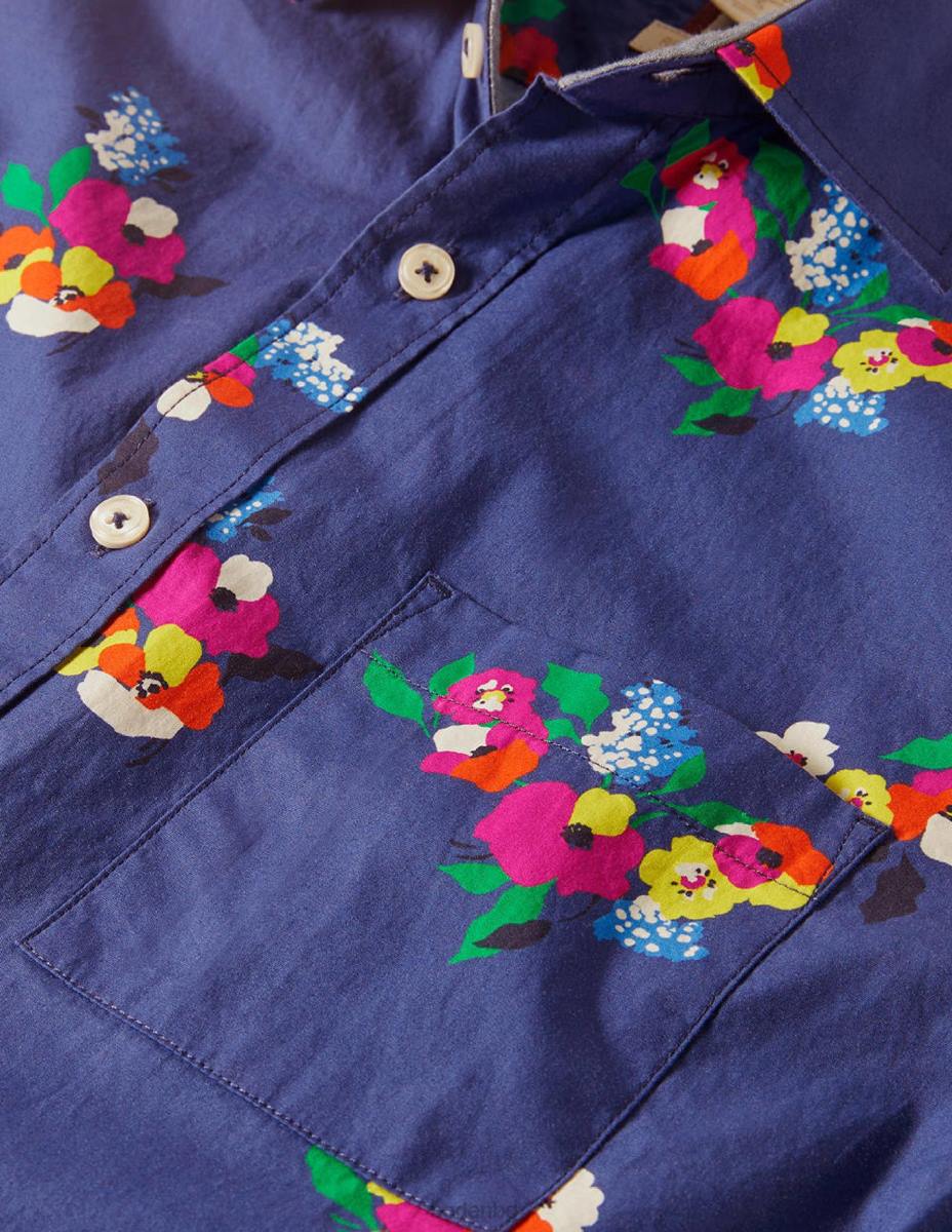 облекло Boden щампована риза с къс ръкав десен борд с много цветя мъже LL683632