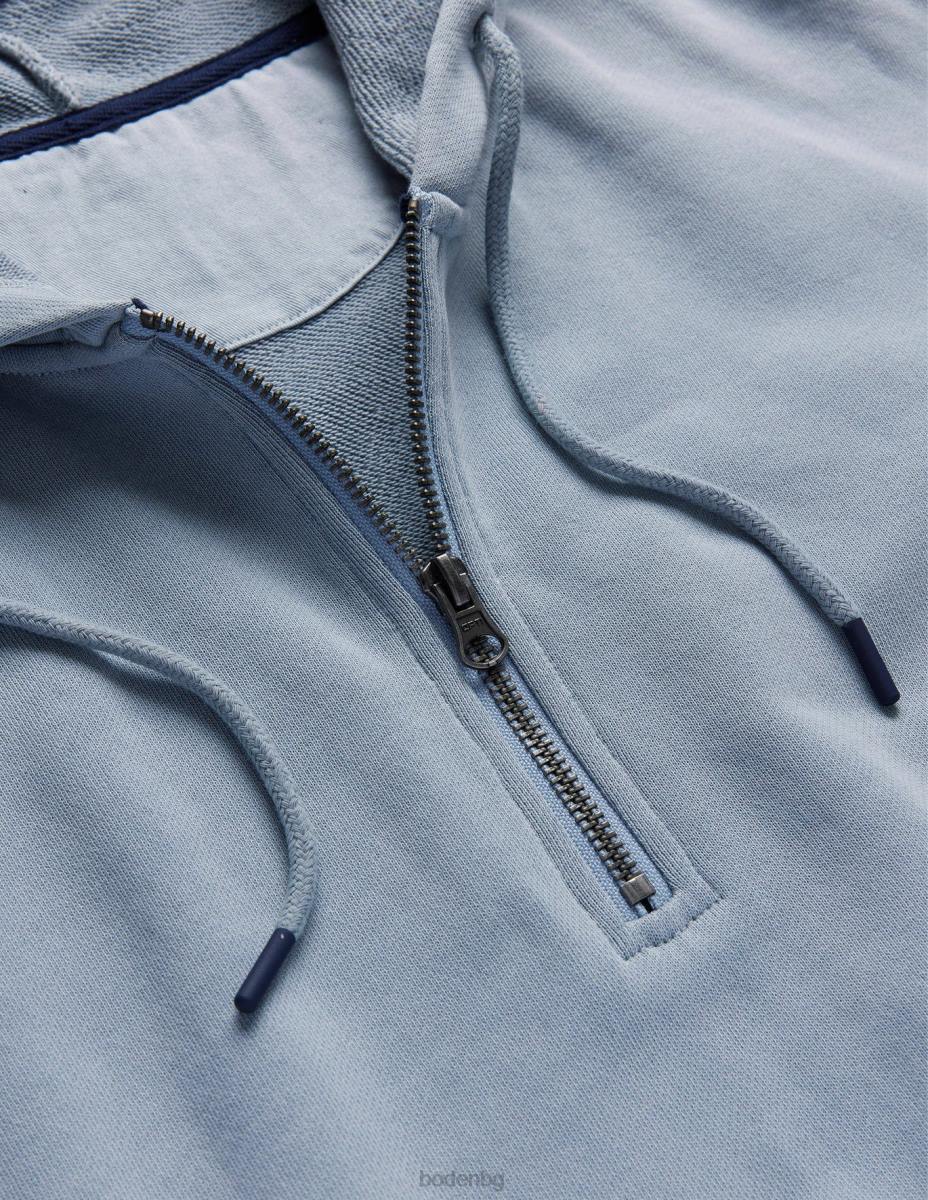 облекло Boden суичър с качулка с половин цип за боядисване на дрехи прашно синьо мъже LL683516