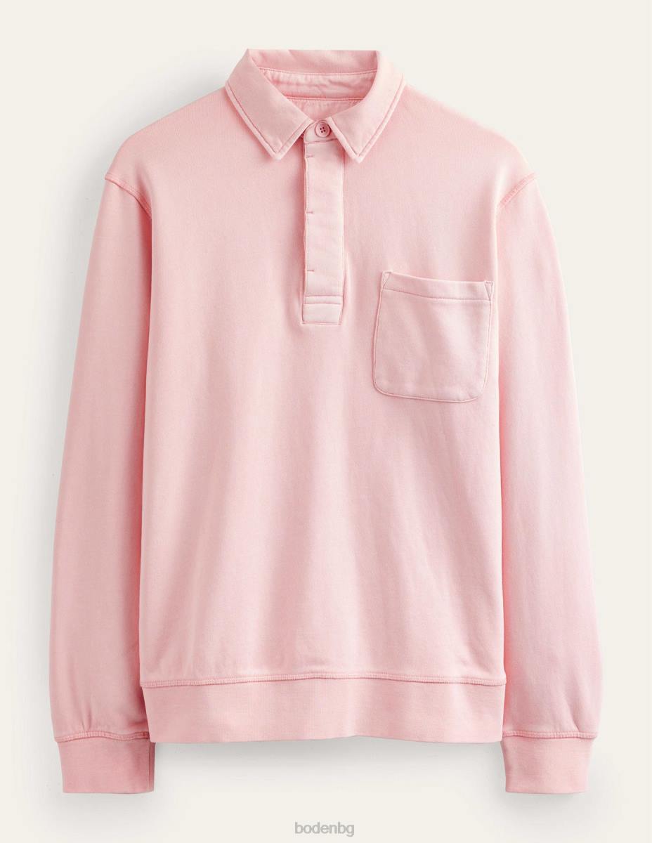 облекло Boden суичър с яка с копчета лотосово розово мъже LL683519