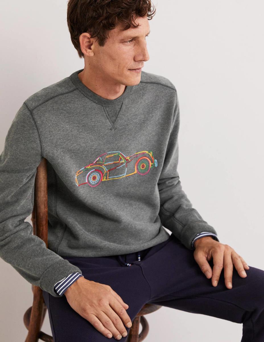 облекло Boden супер мек суичър въглен мергел/кола мъже LL683593