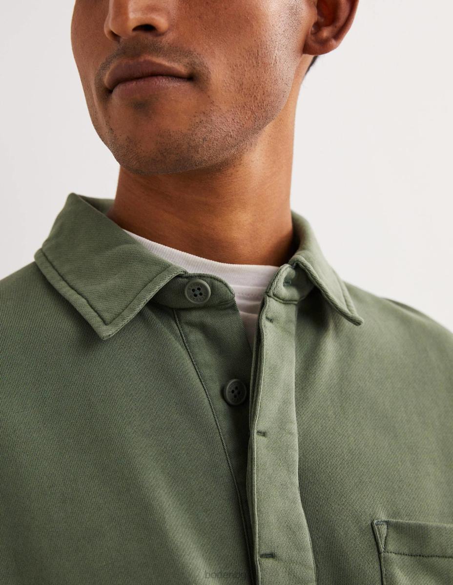 облекло Boden суичър с яка с копчета алигаторово зелено мъже LL683622