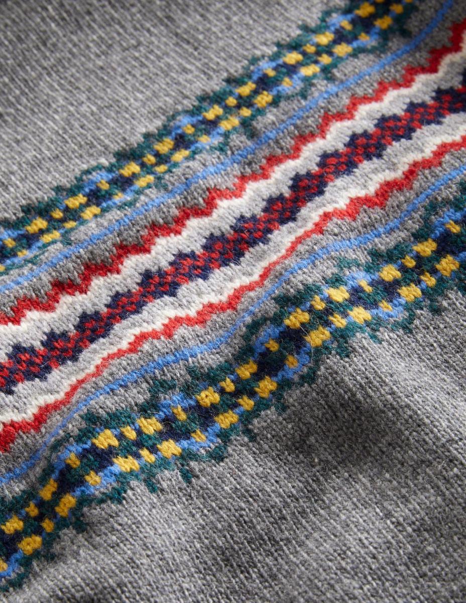 облекло Boden джъмпер с ролкова деколте сив меланж Fair Isle мъже LL683537