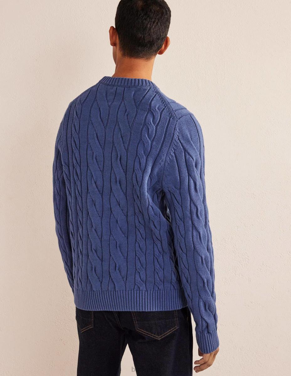 облекло Boden памучен кабел с кръгла яка истински флот мъже LL683515