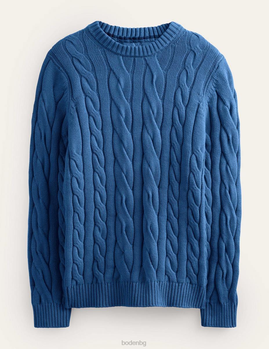 облекло Boden памучен кабел с кръгла яка истински флот мъже LL683515