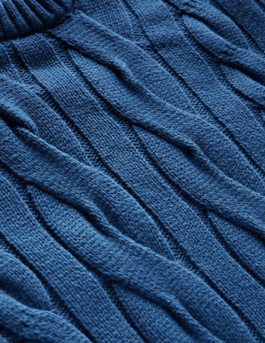 облекло Boden памучен кабел с кръгла яка истински флот мъже LL683515