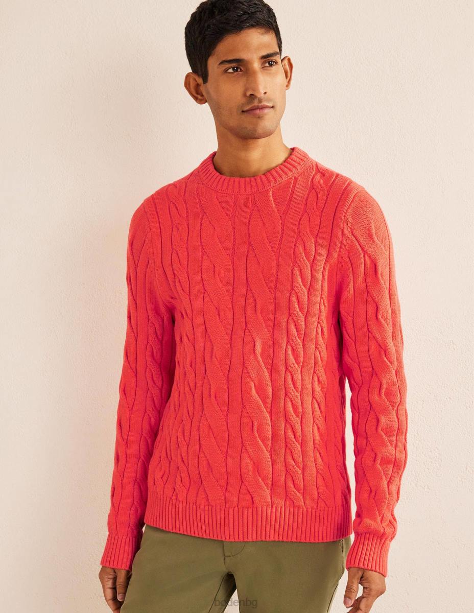 облекло Boden памучен кабел с кръгла яка конфитюр мъже LL683542