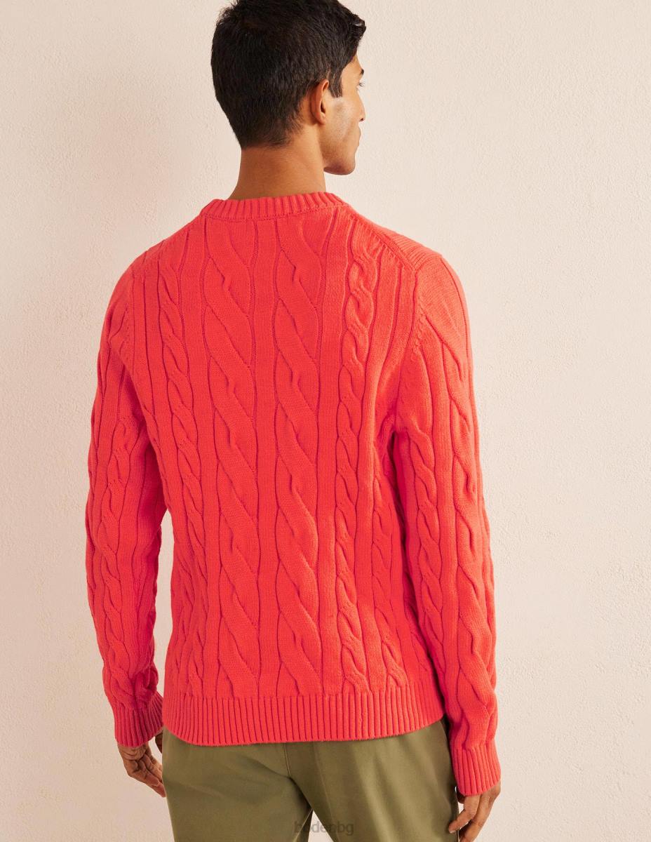 облекло Boden памучен кабел с кръгла яка конфитюр мъже LL683542