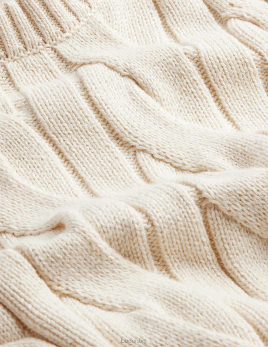 облекло Boden памучен кабел с кръгла яка черупка от шам фъстък мъже LL683552