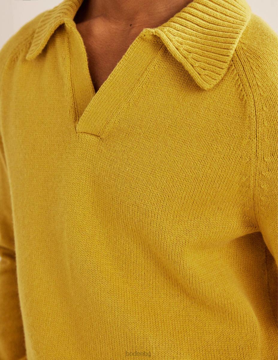 облекло Boden джъмпер с отворена яка светъл бронз мъже LL683571