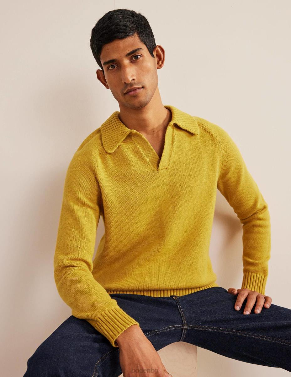 облекло Boden джъмпер с отворена яка светъл бронз мъже LL683571