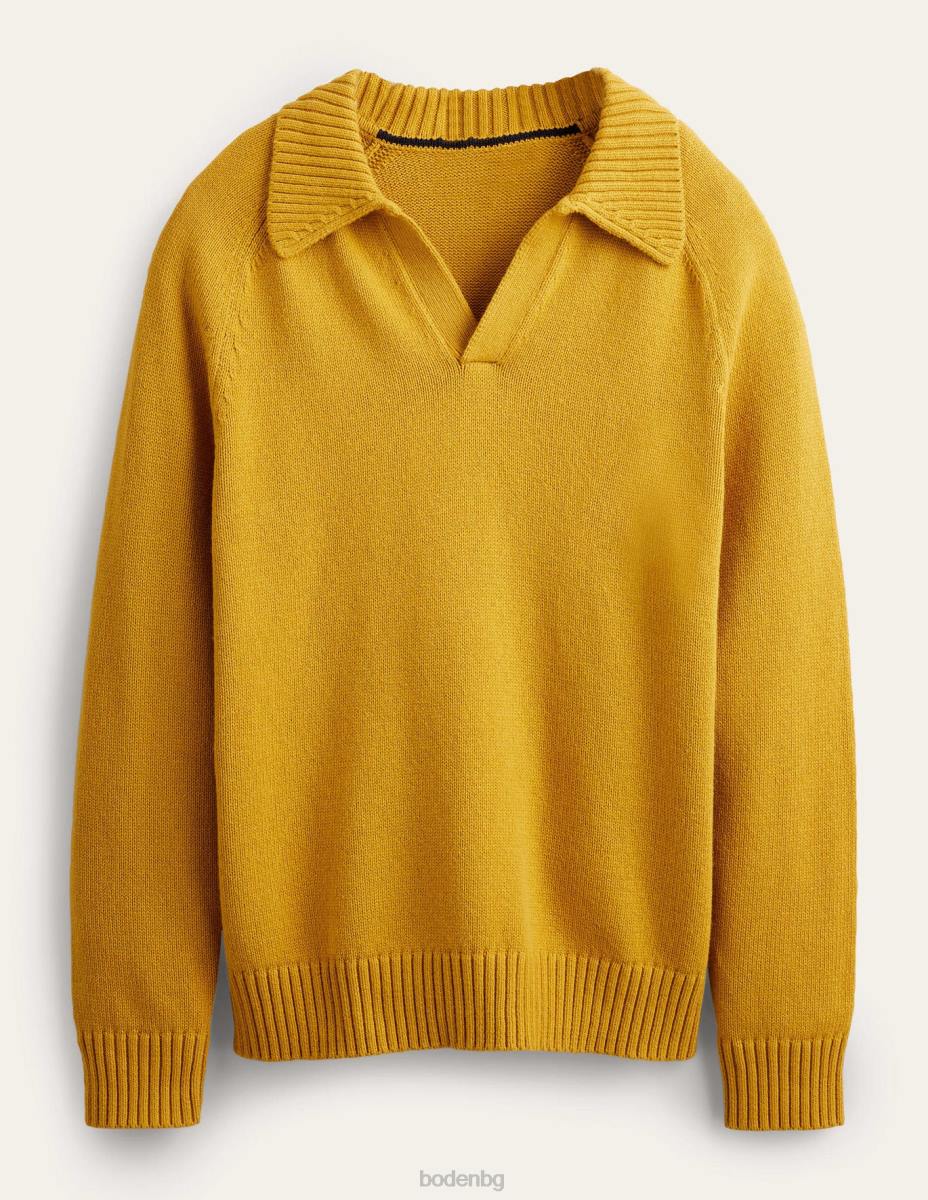 облекло Boden джъмпер с отворена яка светъл бронз мъже LL683571