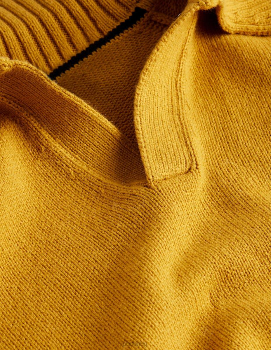 облекло Boden джъмпер с отворена яка светъл бронз мъже LL683571