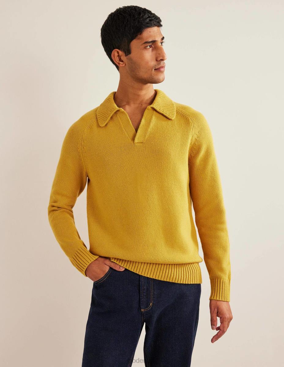 облекло Boden джъмпер с отворена яка светъл бронз мъже LL683571