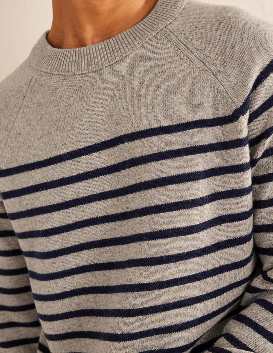 облекло Boden реглан пуловер с кръгла яка овесена каша морско райе мъже LL683621