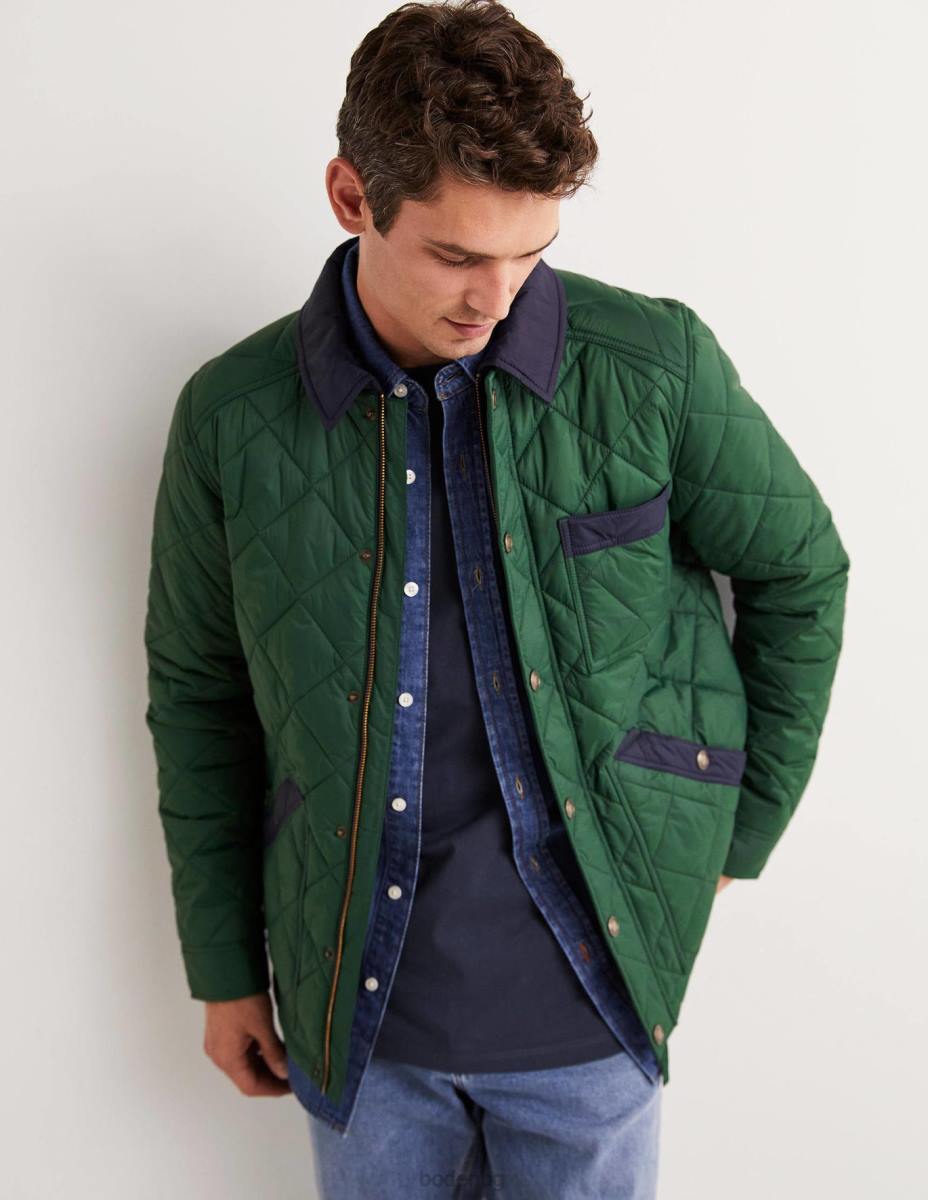 облекло Boden късо ватирано яке алигаторово зелено мъже LL683582
