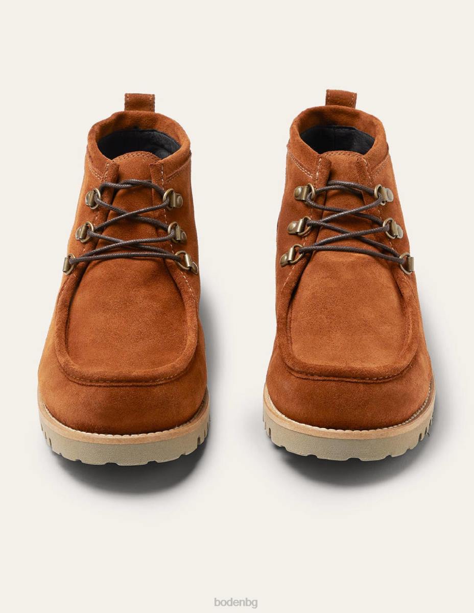 обувки Boden велурени ботуши с връзки светлокафяво мъже LL683586