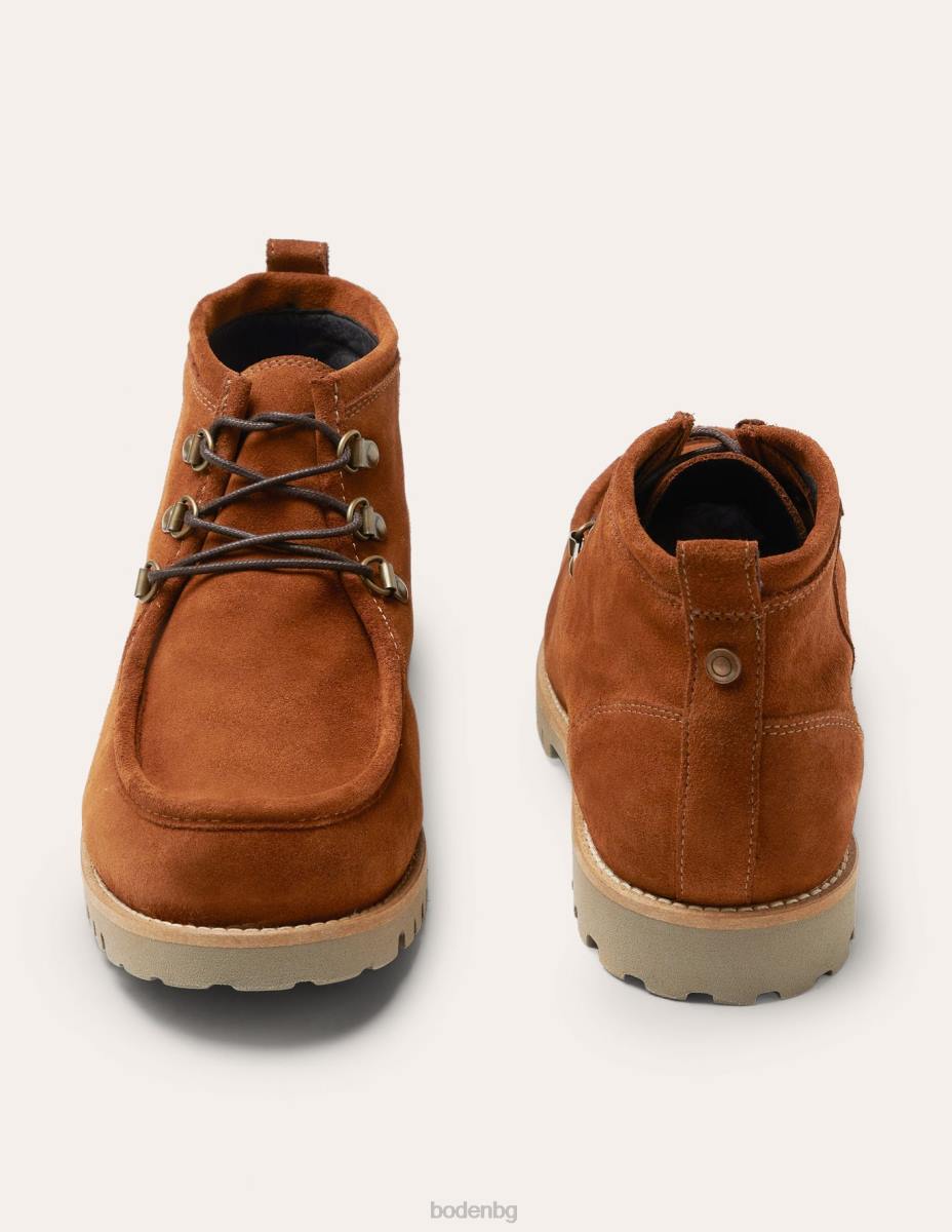 обувки Boden велурени ботуши с връзки светлокафяво мъже LL683586